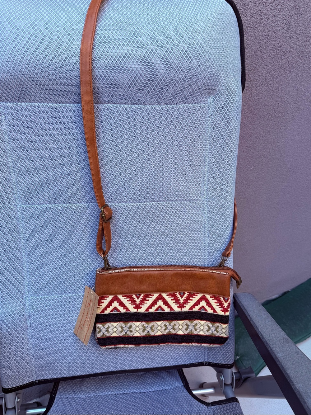 Canyon Sky Southwest Crossbody Purse Woven Geometric Adjustable Strap NEW